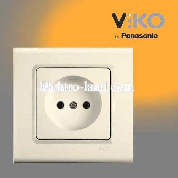 Розетка одинарная без заземления крем VIKO LINNERA 